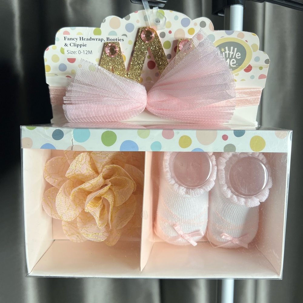 Little Me Pink and Gold Hair Accessory Set